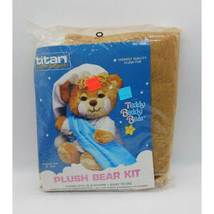 Titan Needlecraft Teddy Beddy Bear No. 1407 Plush Kit Morgan Inc. Vtg 1986 12"